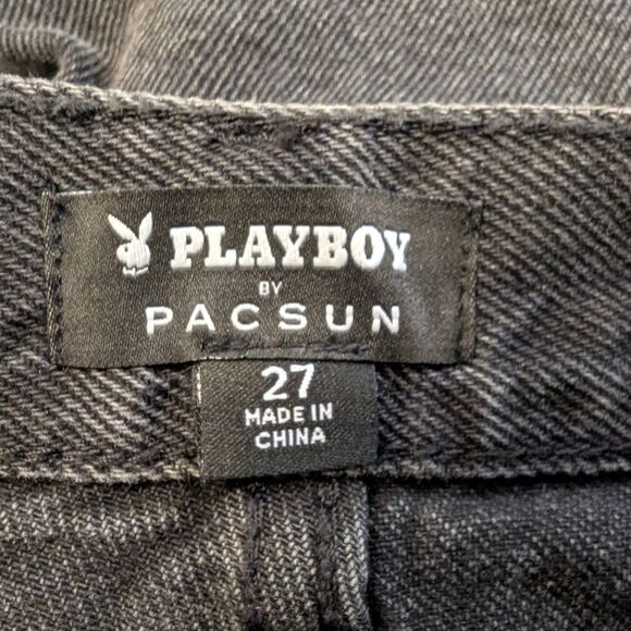 Playboy By Pacsun Womens Sz 27 High Rise Button Fly Black Jean Hot Shorts Bunny - Picture 8 of 10
